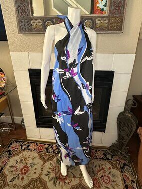 Hilo Hattie Pareau Convertible Dress Cover Up Tropical Floral One Size Long